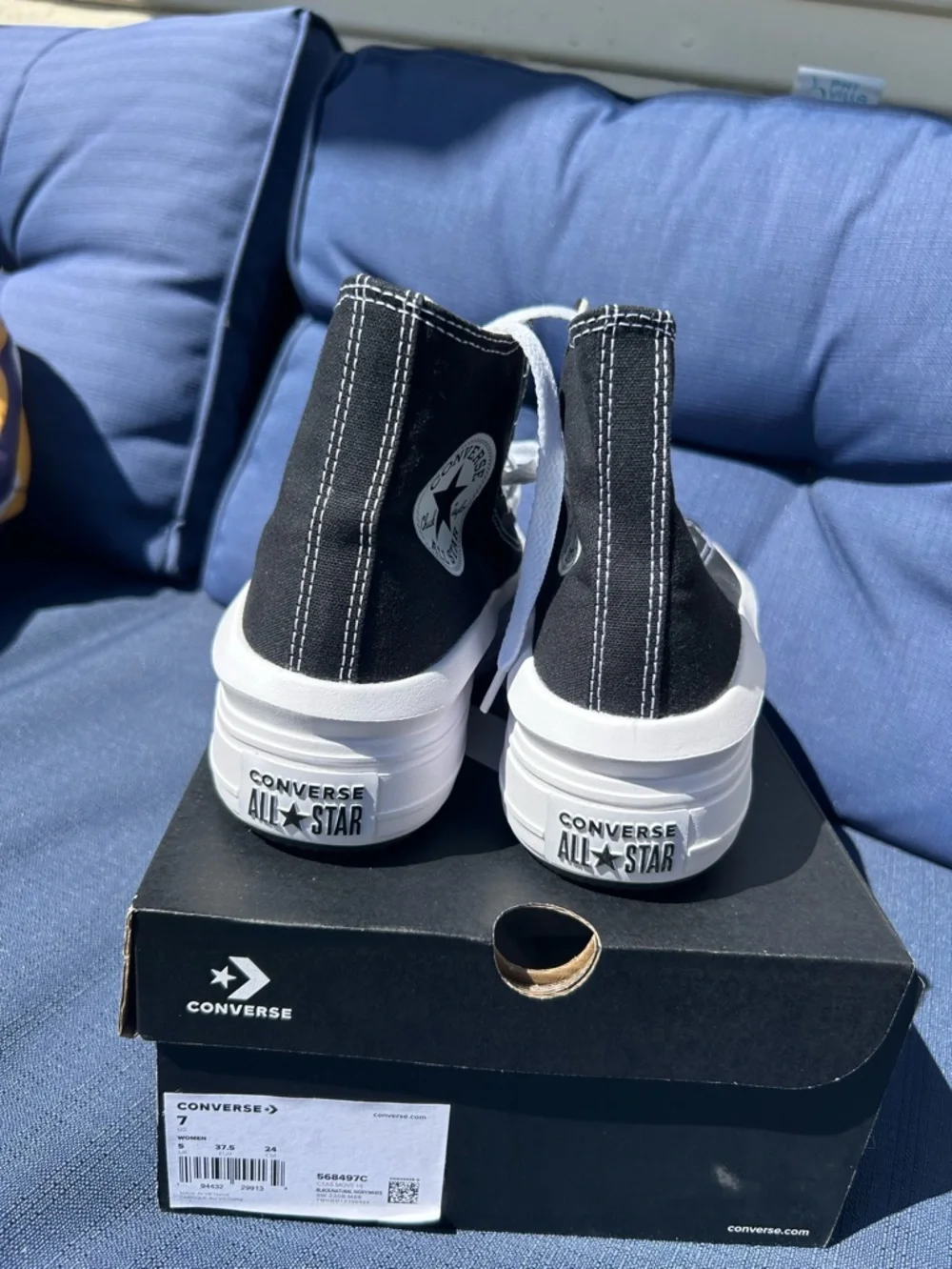 Converse Chuck Taylor All Star CTAS Move HI Platform Black White Women’s 7 - Picture 7 of 8